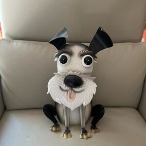 Adorable Black and White Dog Metal Bobblehead 14 inches tall